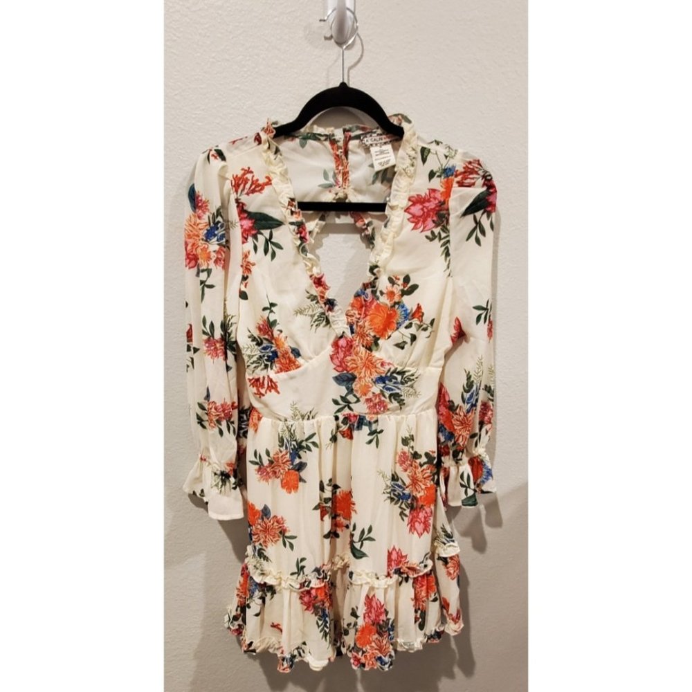 A CALIN BY FLYING TOMATOE Floral Mini Dress